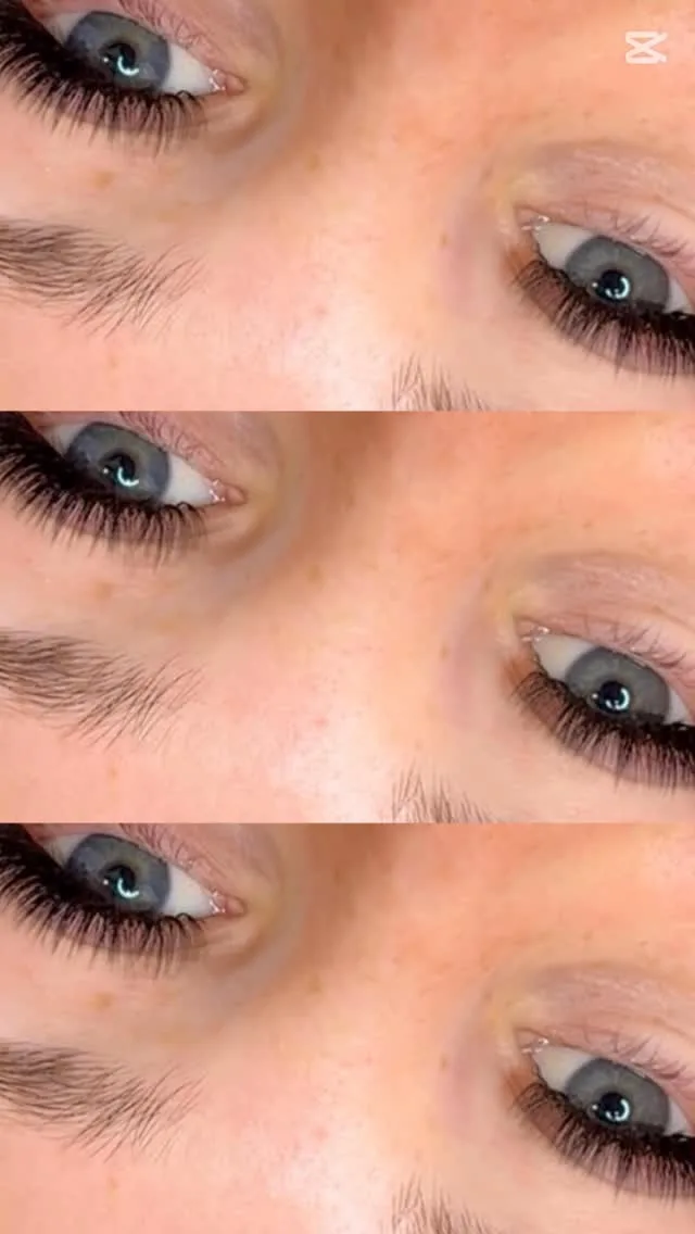 Lash extensions on blue eyes, macro